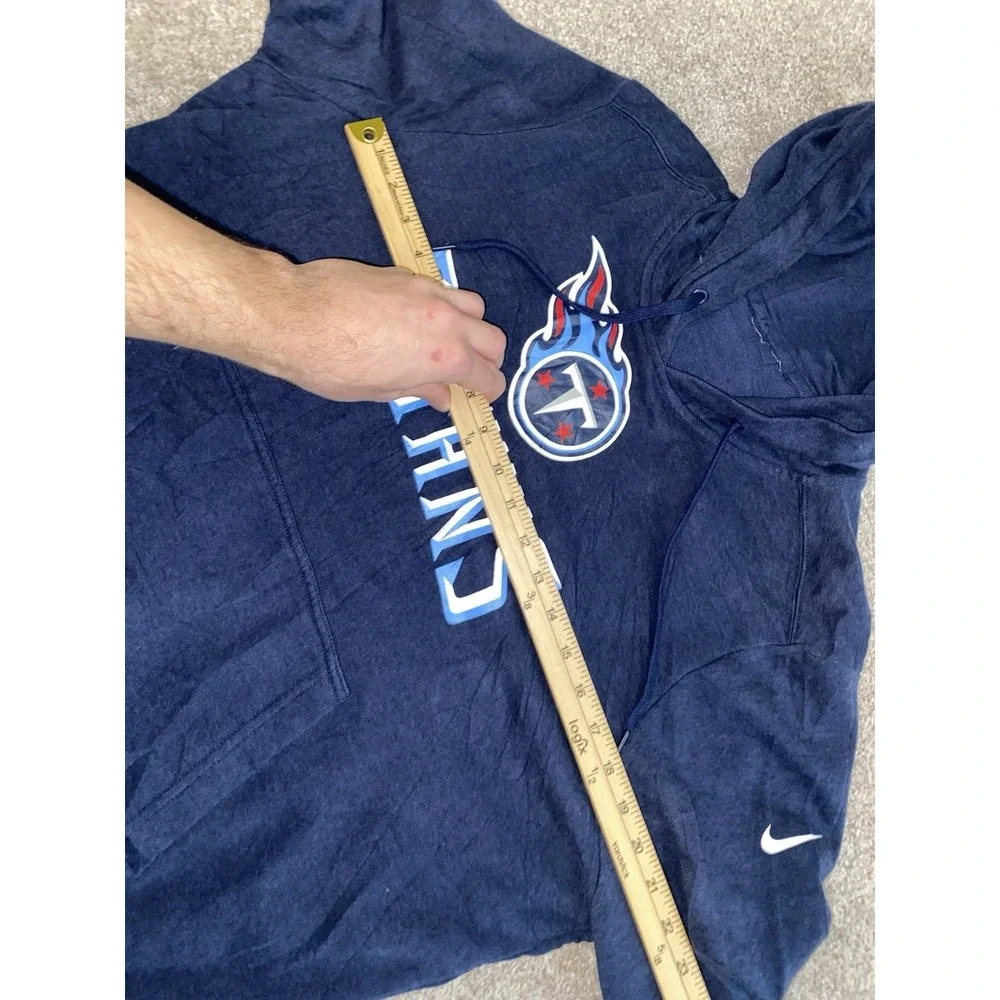 Nike Dri Fit Tennessee Titans Hoodie Mens XL Blue Fleece Rayon Blend‎ NFL Swoosh